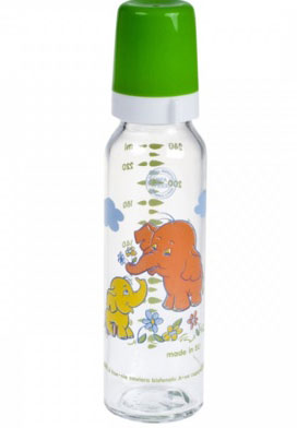 Стекляная бутылочка для кормления