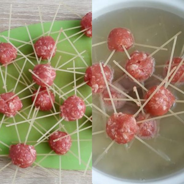 Мясные шарики-осьминожки