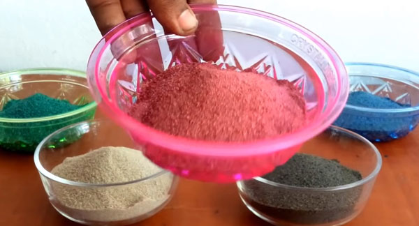 Емкости с готовыми цветными песками