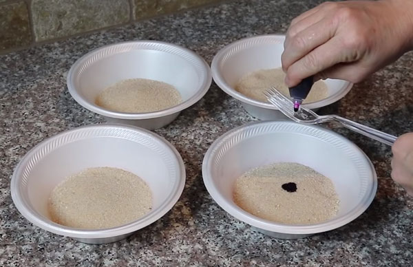 Добавление бордового красителя