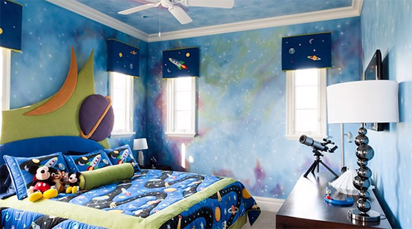 Комната, выполненная в космическом стиле