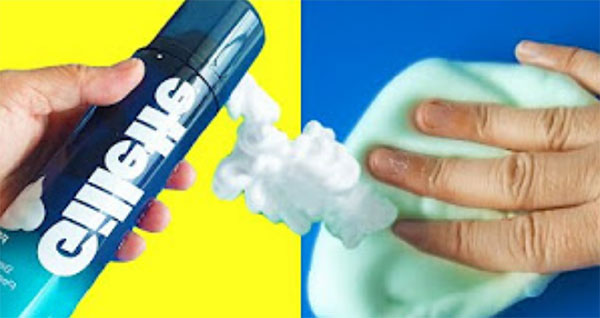 Пена для бритья и слайм из нее