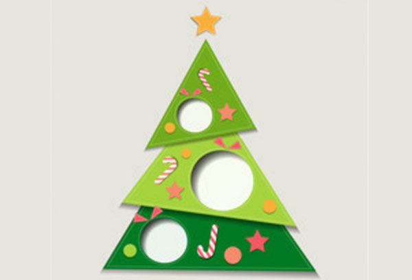 Картонная плоская елка