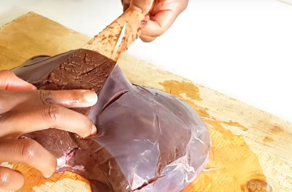 Снятие пленочки с печени