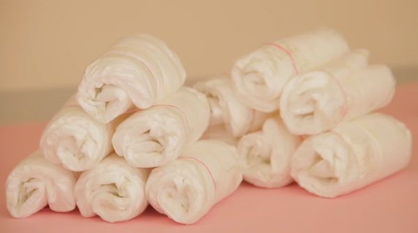 Свернутые подгузники