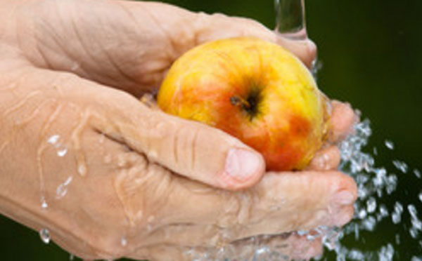 Моют яблоко