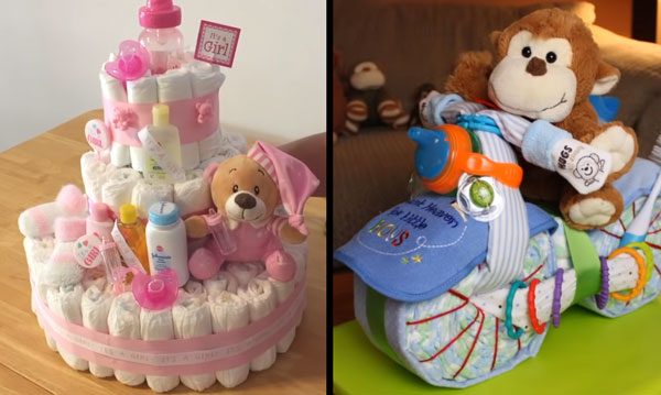 Два соединенных фото. На одном торт для девочки, на другом - для мальчика