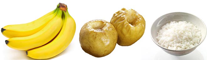 Бананы, печёные яблоки и рис Питание при диарее